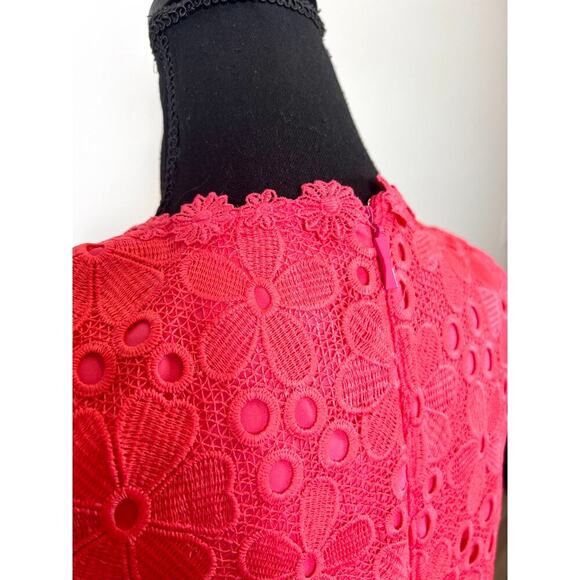 Kate Spade Shore Thing Shift Dress in Coral Size 10 Mini Floral Lace Lined Party - Picture 5 of 6